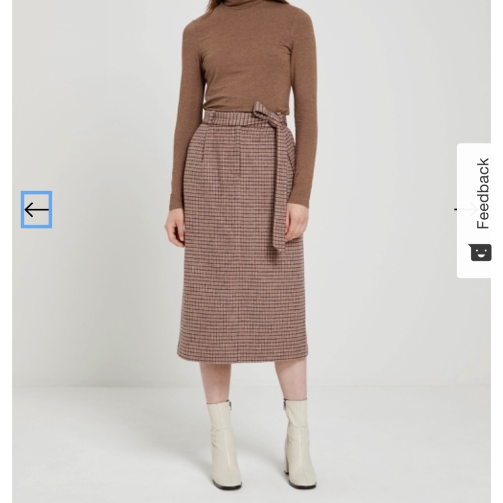 Frank & Oak houndstooth a-line midi skirt